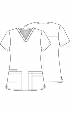 WW630 Workwear Core Stretch 3 Pocket V-Neck Top by Cherokee