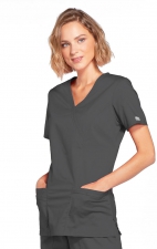 4728 Workwear Core Stretch Mock Wrap Top with 3 Pockets by Cherokee
