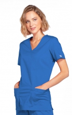 4728 Workwear Core Stretch Mock Wrap Top with 3 Pockets by Cherokee