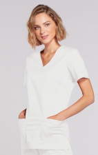 4728 Workwear Core Stretch Mock Wrap Top with 3 Pockets by Cherokee