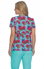 B121PR Betsey Johnson by koi - Calla Print Scrub Top - Polka Floral