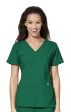 6155 W123 by WonderWink - Women's Stylized V-neck Top