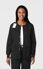 800 WonderWORK Unisex Snap Front Round Collar Jacket