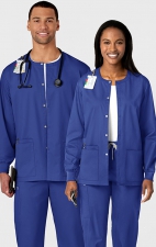 800 WonderWORK Manteau Unisexe avec Col Rond et Fermature à Pression