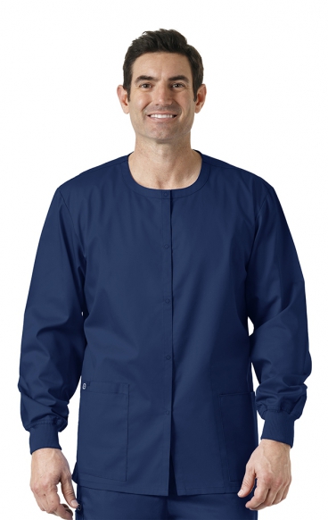 *VENTE FINALE L 800 WORK Manteau Unisexe à Col Rond et Fermature à Pression par WINK *VENTE FINALE L 800 WORK Manteau Unisexe à Col Rond et Fermature à Pression par WINK