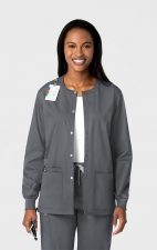 800 WonderWORK Manteau Unisexe avec Col Rond et Fermature à Pression