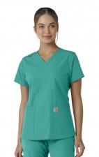 C12313 Carhartt Force Essentials Haut à Col en V avec Panneaux en Tricot