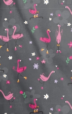 Z16213 Zoe + Chloe Notch Neck Print Scrub Tops - Let's Roll