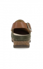 Merrin Olive Embossed Suede Strap Back Stapled Mule for Women by Dansko 