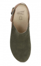 Merrin Olive Embossed Suede Mule Agrafée à Talon Sanglé  pour Femmes par Dansko