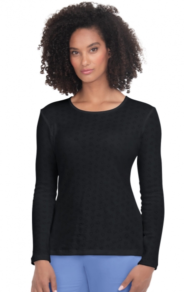 *FINAL SALE XL 1110 Essentials Rohan Heart Pointelle Long Sleeve Underscrub by koi *FINAL SALE XL 1110 Essentials Rohan Heart Pointelle Long Sleeve Underscrub by koi