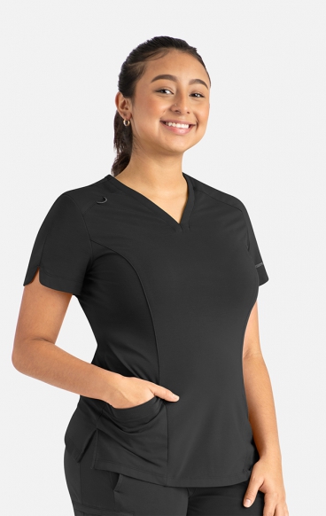 *VENTE FINALE XL 20302 Focus Haut à Col en V avec Ourlet Croisé par Maevn *VENTE FINALE XL 20302 Focus Haut à Col en V avec Ourlet Croisé par Maevn