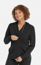 90301 Focus Women's Hooded Zip Front Warm Up Jacket by Maevn