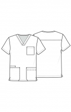 CK691 Unisex 4 Pocket Print Top by Cherokee - Dabbling In Paint