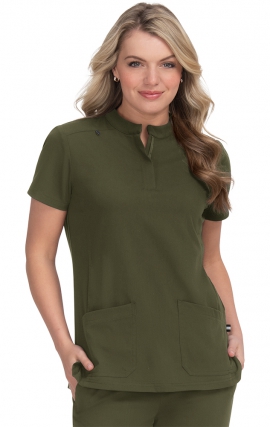 1081 koi Next Gen Driven Mandarin Collar Top