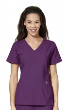 6155 W123 by WonderWink - Women's Stylized V-neck Top