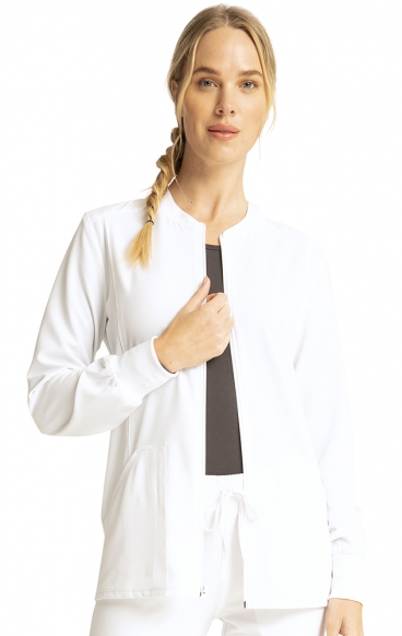 *FINAL SALE XL CKA384 Allura Round Neck Zip Front Jacket by Cherokee