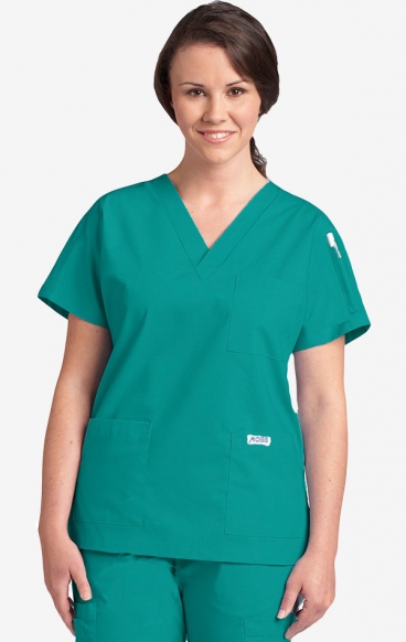 *FINAL SALE TEAL 310T MOBB Classic Unisex 3 Pocket Scrub Top