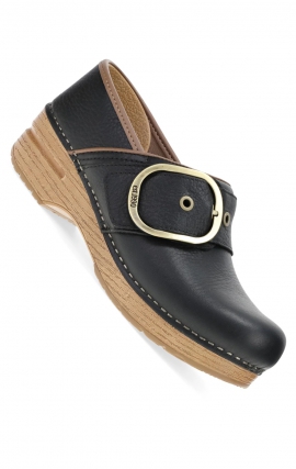Pearson Black Tumbled Buckled Professional Clog by Dansko