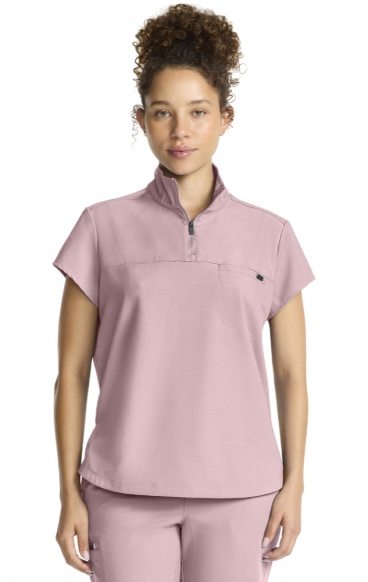 *FINAL SALE L HH752 Quest Bella Partial Zip Stand Collar Scrub Top by Healing Hands