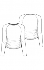 MC700 Amp Ruched Adjustable Length Long Sleeve Underscrub Top by Med Couture