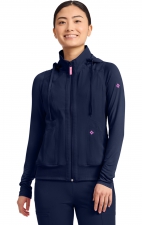 MC500 AMP 4 Pocket Zip Front Vest with Removable Hood by Med Couture