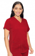 7459 Med Couture Performance Touch V-Neck Shirttail Top