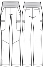 HH002 Purple Label Tina Pantalon Cargo à Jambe Bootcut et Taille Yoga par Healing Hands