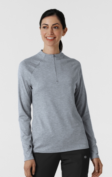 *FINAL SALE XL 2239 Layers Quarter-Zip Long Sleeve Scrub Top by WINK