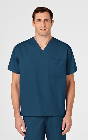 *FINAL SALE 2XL 100 WORK Unisex V-Neck Top with Chest Pocket by WINK