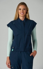 476 Solis Eloise Mandarin Collar Zip Front Vest by koi