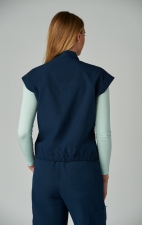 476 Solis Eloise Mandarin Collar Zip Front Vest by koi