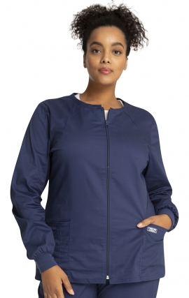 4315 Workwear Core Stretch Round Neck Zip Front Jacket by Cherokee