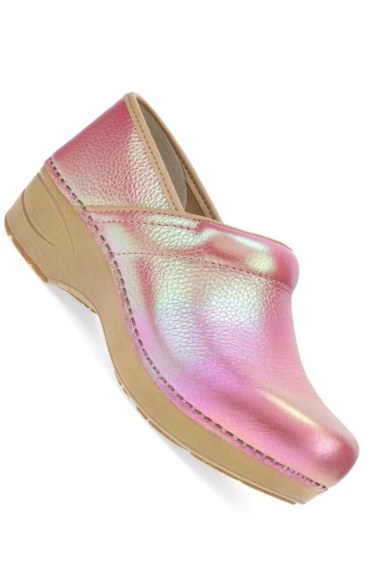 *FINAL SALE XP 2.0 Pink Iridescent Leather Slip Resistant Women's Clog by Dansko