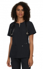 1009 Next Gen Back in Action Zipper Neck Top by koi 