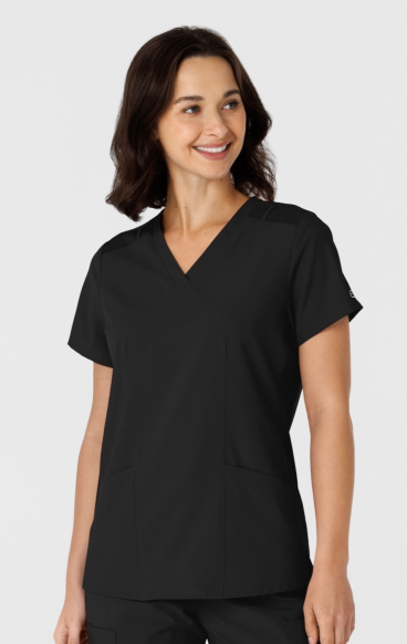 *FINAL SALE L 6145 W123 Flex-n-Reach Side Panel Curved V-Neck Top by WINK
