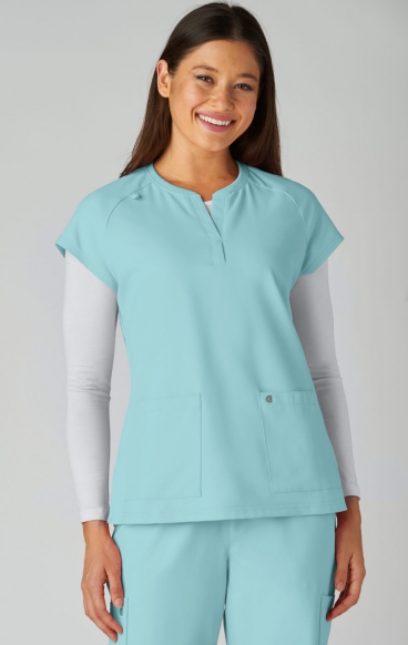 C102 Reese Split Neck Top from Cureology by koi