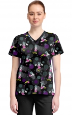 TF796 Tooniforms 2 Pocket V-Neck Print Top by Cherokee - Weave Your Dream