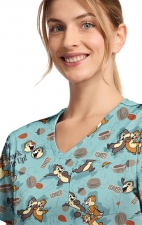 TF797 Tooniforms Tuckable Print Top with Chest Pocket by Cherokee - Crack Me Up