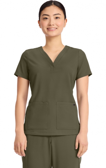 *FINAL SALE M HH751 Quest 3 Pocket Y-Neck Scrub Top by Healing Hands