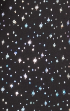 167PR Tessa Haut à Manches Longues de koi - Black Iridescent Twinkle Pattern