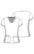 MC702 Amp Haut à Col en V avec 3 Poches et Panneaux Extensibles par Med Couture