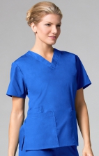 1016 Maevn CORE - 2 Pocket V-Neck Top - Royal Blue