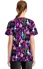 TF794 Tooniforms 2 Pocket V-Neck Print Top by Cherokee - Here And Everywhere