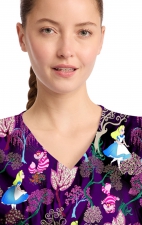 TF794 Tooniforms 2 Pocket V-Neck Print Top by Cherokee - Here And Everywhere