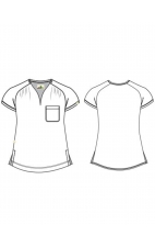 1118 Planet koi Kailani Contemporary Chest Pocket Top