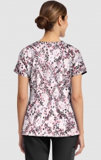 HH910 Healing Hands Amanda Grosgrain Ribbon V-Neck Print Top - Abstract Python