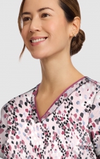 HH910 Healing Hands Amanda Grosgrain Ribbon V-Neck Print Top - Abstract Python