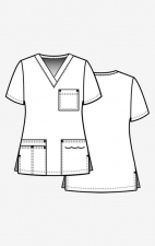 1202 Maevn Blossom - 3 Pocket Fashion V-Neck Top - Sketch