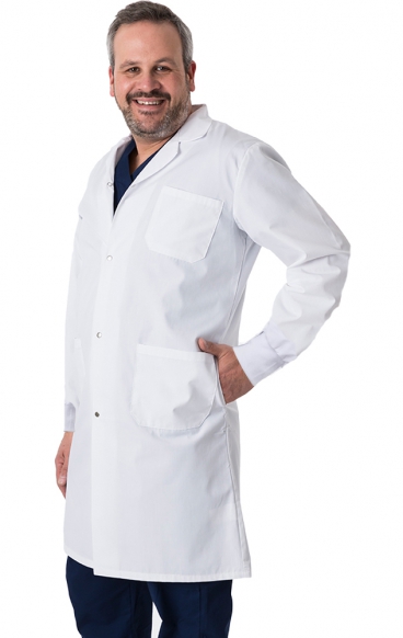 4622 Classix Unisex Snap Front Full Length Lab Coat 100% Cotton With Cuffs by Greentown